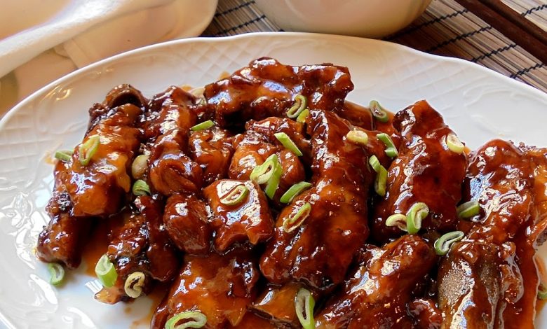 Costilla agridulce de res